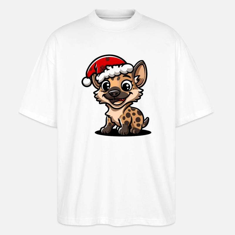 Hyäne Weihnachten - Stanley/Stella Oversized Unisex Bio T-Shirt Blaster 2.0 - Weiß