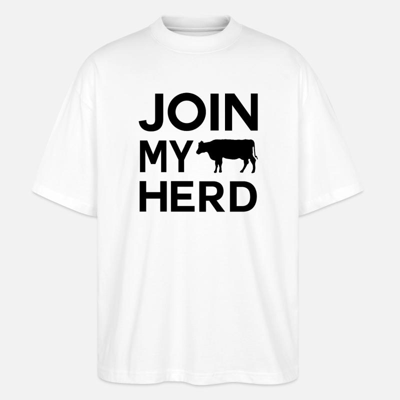 Bauer Design Join My Herd  - Stanley/Stella Oversized Unisex Bio T-Shirt Blaster 2.0 - Weiß