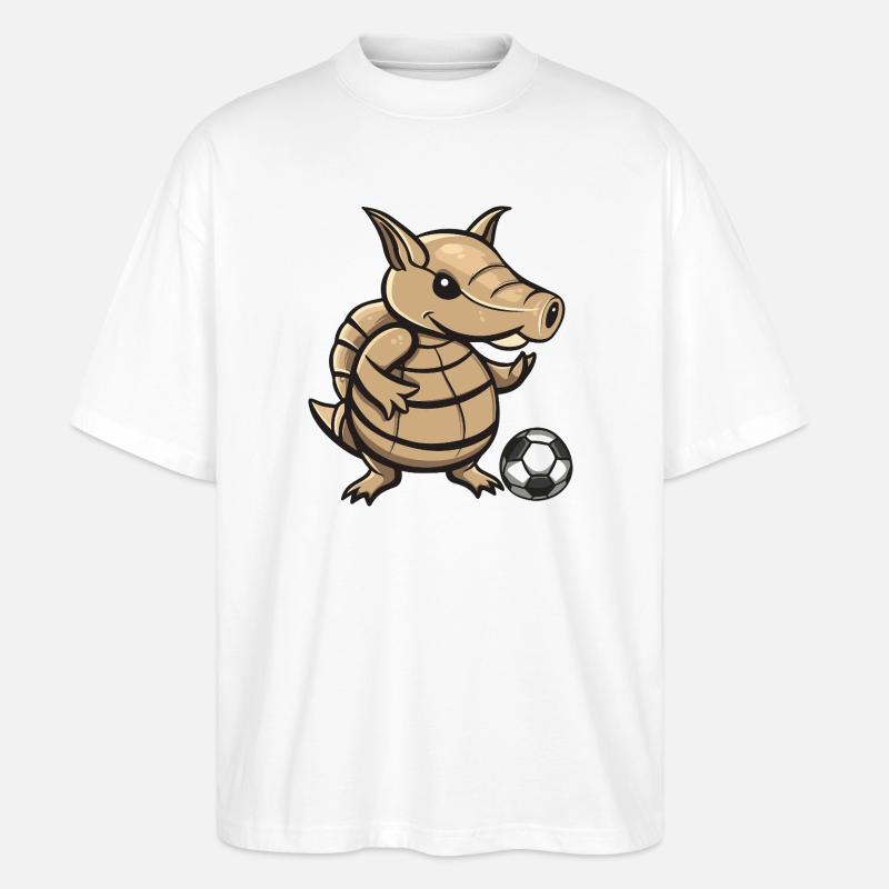 Armadillo Kicker Cartoon Design - Stanley/Stella Oversized Unisex Bio T-Shirt Blaster 2.0 - Weiß