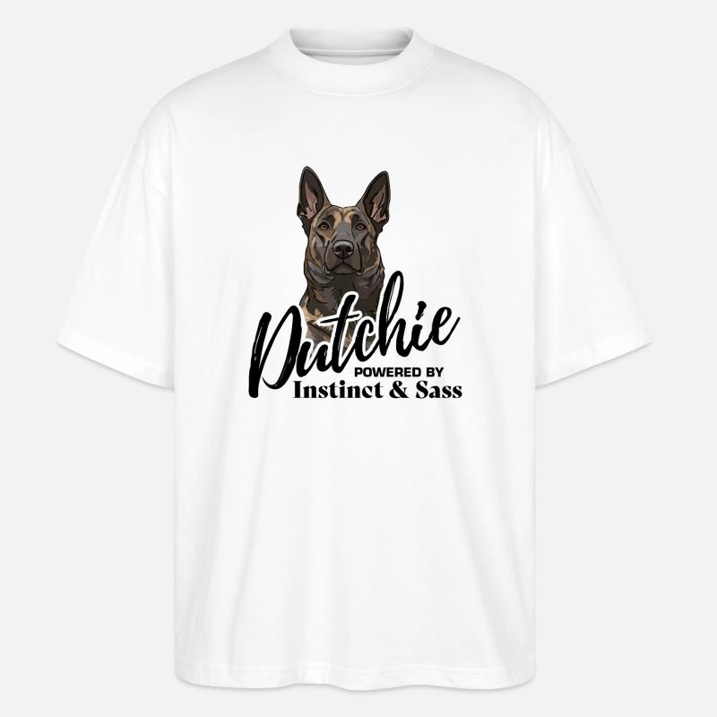 Dutch Shepherd – Dutchie - Stanley/Stella Oversized Unisex Bio T-Shirt Blaster 2.0 - Weiß