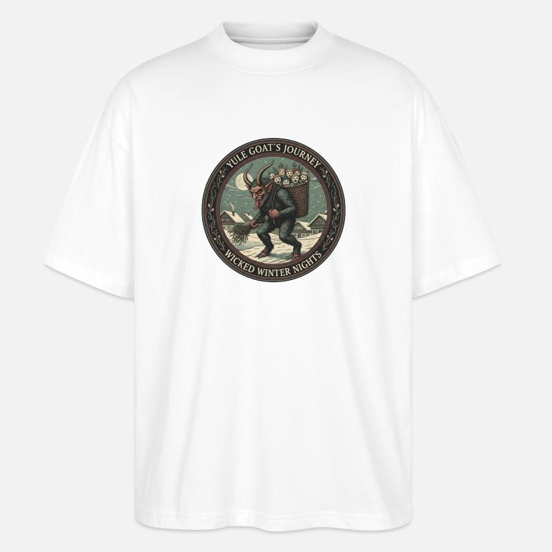 Die Reise der Weihnachtsziege – Böse Winternächte - Stanley/Stella Oversized Unisex Bio T-Shirt Blaster 2.0 - Weiß
