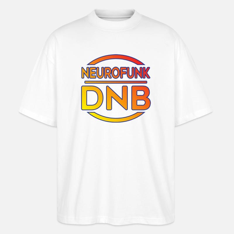 Neurofunk DNB Logo Tee - Stanley/Stella Oversized Unisex Bio T-Shirt Blaster 2.0 - Weiß