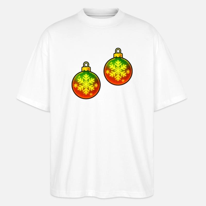 Weihnachtskugel Schneeflocke Ornament Kugel - Stanley/Stella Oversized Unisex Bio T-Shirt Blaster 2.0 - Weiß