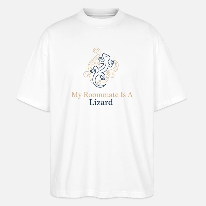 Mein Mitbewohner ist eine Echse - Stanley/Stella Oversized Unisex Bio T-Shirt Blaster 2.0 - Weiß