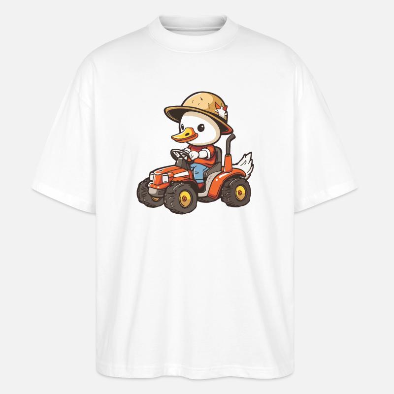 Gans Traktor Farmer - Stanley/Stella Oversized Unisex Bio T-Shirt Blaster 2.0 - Weiß