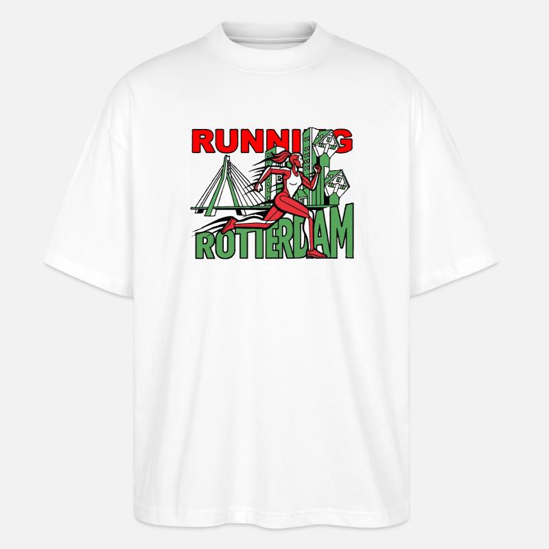 Läufer Rotterdam CityRun - Stanley/Stella Oversized Unisex Bio T-Shirt Blaster 2.0 - Weiß