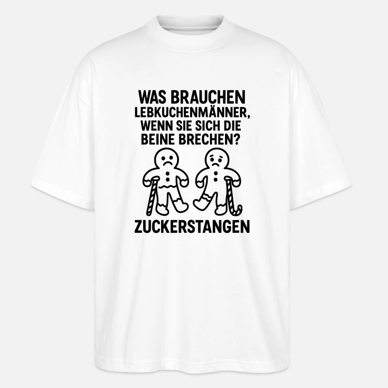 zuckerstangen lebkuchen advent witz - Stanley/Stella Oversized Unisex Bio T-Shirt Blaster 2.0 - Weiß