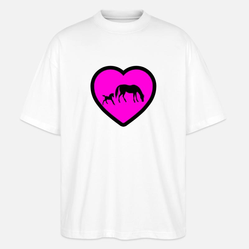 Pferde - Stanley/Stella Oversized Unisex Bio T-Shirt Blaster 2.0 - Weiß