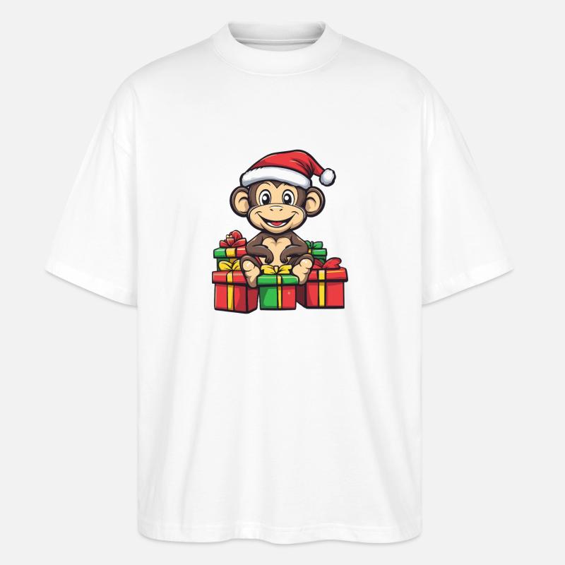Affe Weihnachten Geschenke - Stanley/Stella Oversized Unisex Bio T-Shirt Blaster 2.0 - Weiß