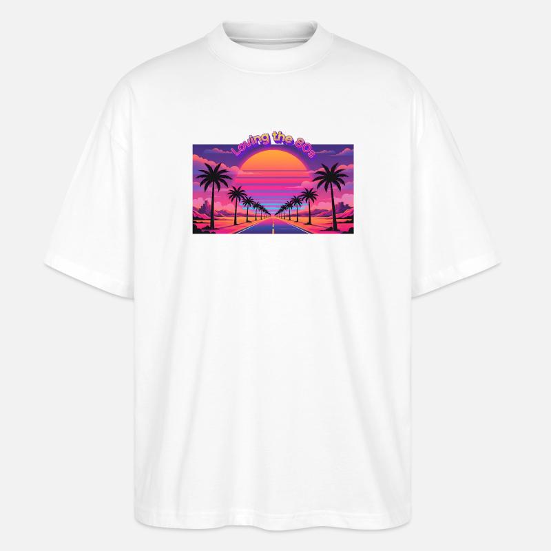 Adorer les années 80 - T-shirt bio Blaster 2.0 coupe oversize Stanley/Stella Unisexe - blanc