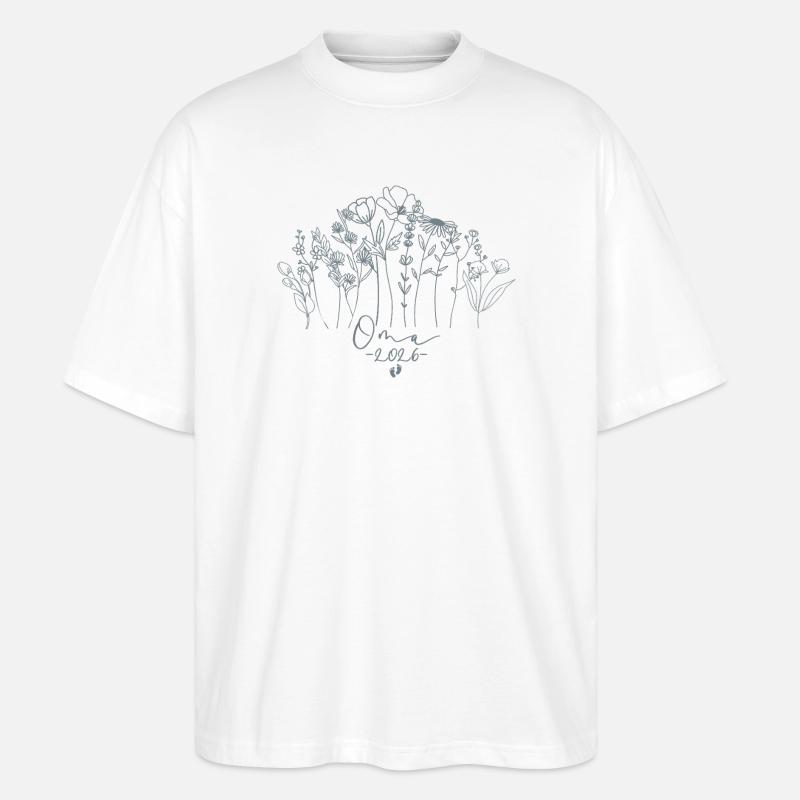 Idée cadeau Proud Grandma 2026 - T-shirt bio Blaster 2.0 coupe oversize Stanley/Stella Unisexe - blanc
