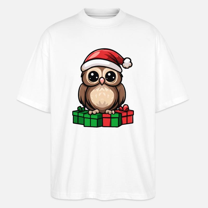 Eule Weihnachten Geschenke - Stanley/Stella Oversized Unisex Bio T-Shirt Blaster 2.0 - Weiß
