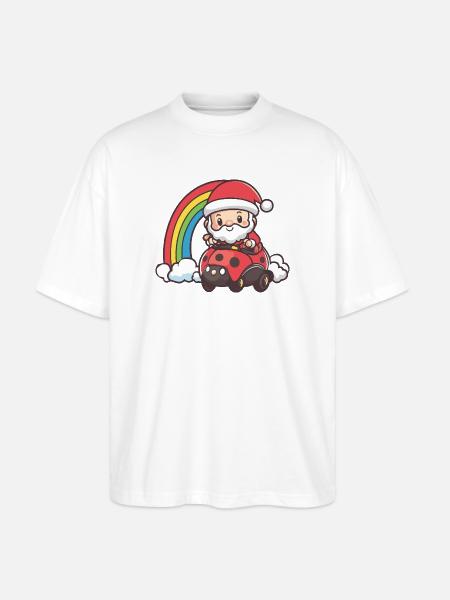 Ladybug Santa Claus Christmas - Stanley/Stella Oversized Unisex Organic T-shirt Blaster 2.0 - white