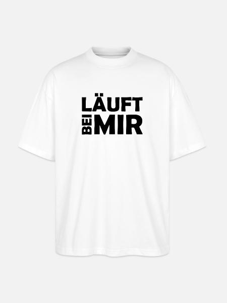 Runs with me - Cool saying - Running - Stanley/Stella Oversized Unisex Organic T-shirt Blaster 2.0 - white
