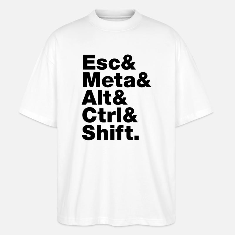 Esc & Meta & Alt & Ctrl & Shift - Stanley/Stella Oversized Unisex Organic T-shirt Blaster 2.0 - white
