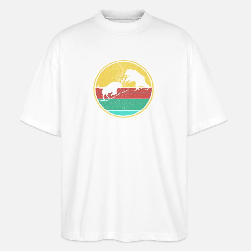 Bulle gegen Bär Retro - Stanley/Stella Oversized Unisex Bio T-Shirt Blaster 2.0 - Weiß