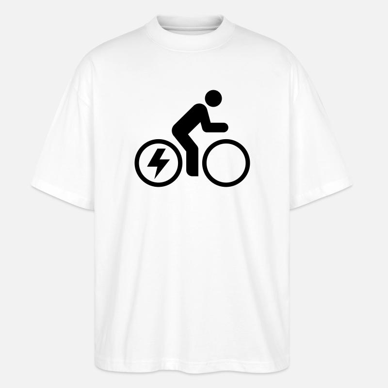 E-bike, E-Biker, Fahrradtour - Stanley/Stella Oversized Unisex Bio T-Shirt Blaster 2.0 - Weiß