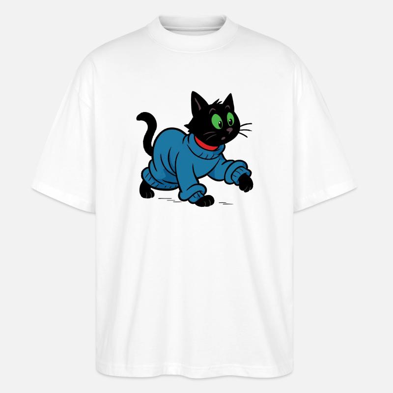 Meeko im übergroßen Pullover - Stanley/Stella Oversized Unisex Bio T-Shirt Blaster 2.0 - Weiß