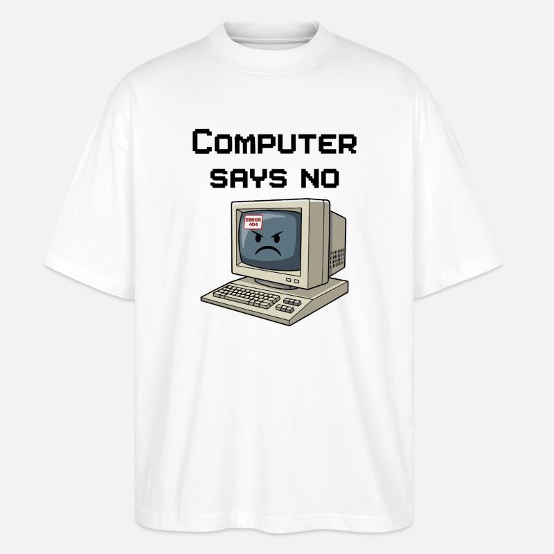 Retro Computer 404 Error - Stanley/Stella Oversized Unisex Organic T-shirt Blaster 2.0 - white