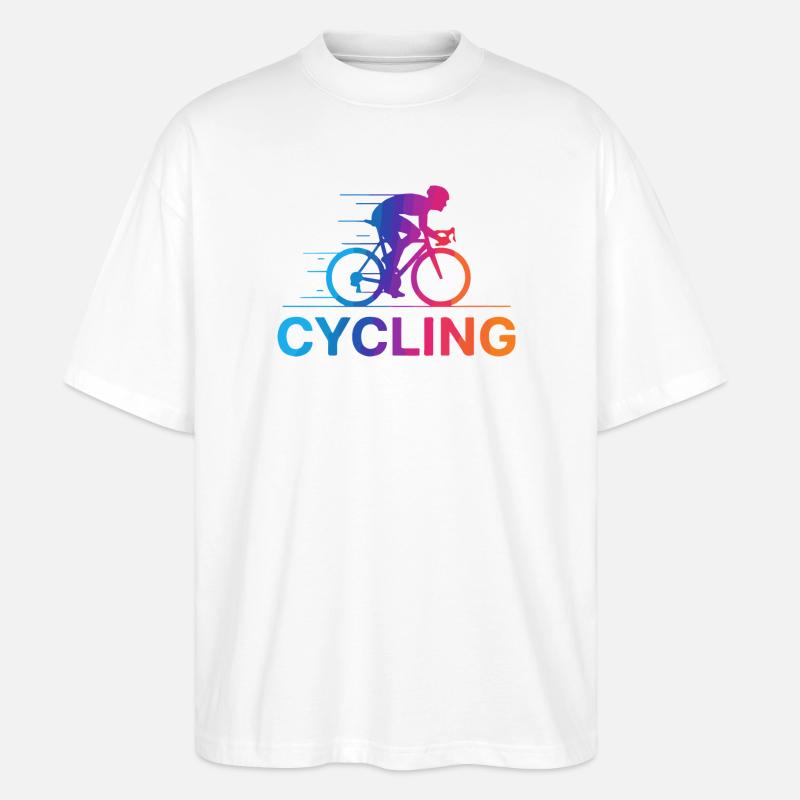 Gradient vibrant du cyclisme - T-shirt bio Blaster 2.0 coupe oversize Stanley/Stella Unisexe - blanc
