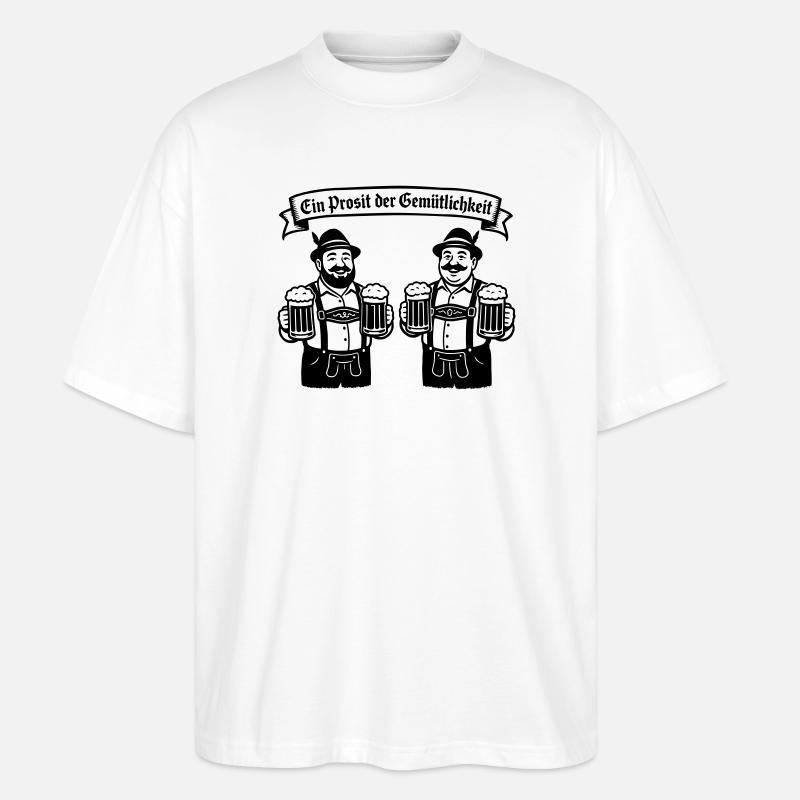 Bier männer - Ein Prosit der Gemütlichkeit - Stanley/Stella Oversized Unisex Organic T-shirt Blaster 2.0 - white