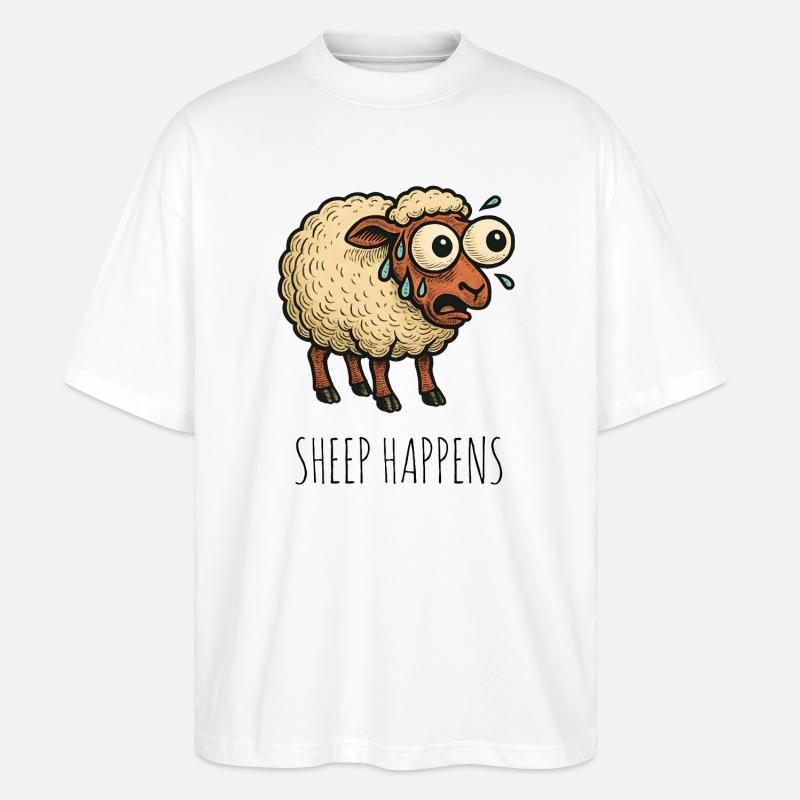 Les moutons arrivent, la merde arrive - T-shirt bio Blaster 2.0 coupe oversize Stanley/Stella Unisexe - blanc