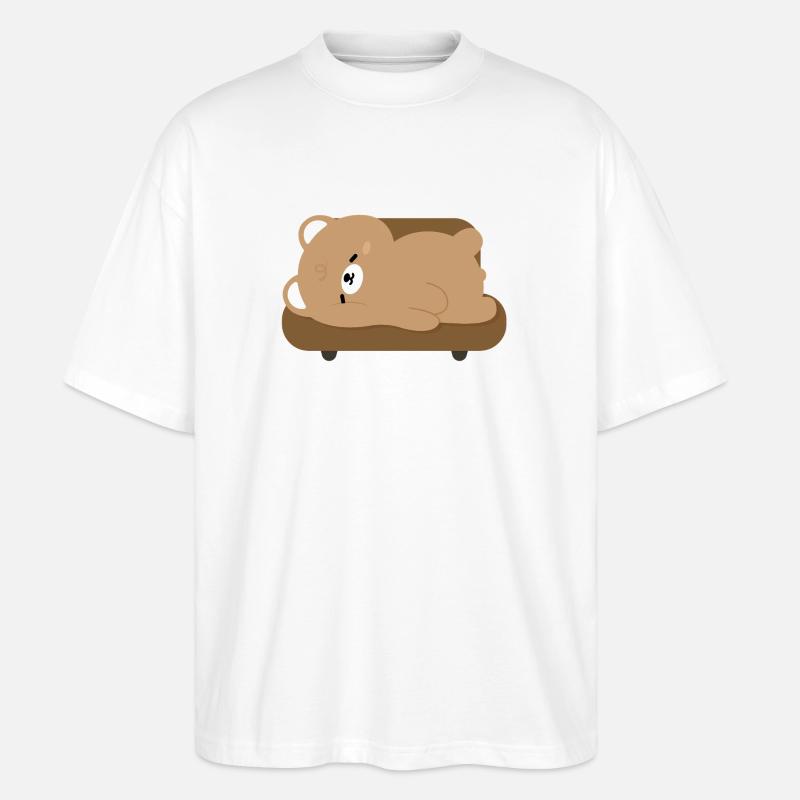 Müder Eisbär auf Sofa - Stanley/Stella Oversized Unisex Bio T-Shirt Blaster 2.0 - Weiß