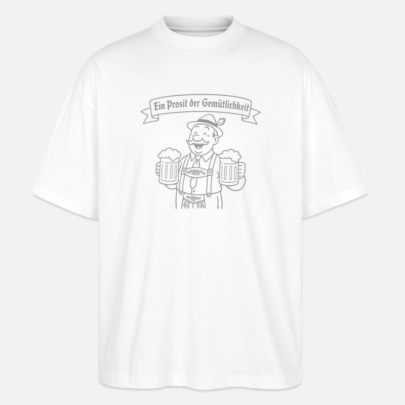 Herr Bier - Ein Prosit der Gemütlichkeit - T-shirt bio Blaster 2.0 coupe oversize Stanley/Stella Unisexe - blanc