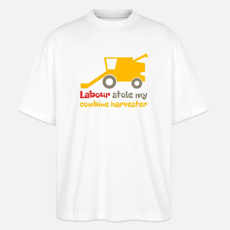 Les ouvriers ont volé ma moissonneuse-batteuse - T-shirt bio Blaster 2.0 coupe oversize Stanley/Stella Unisexe - blanc