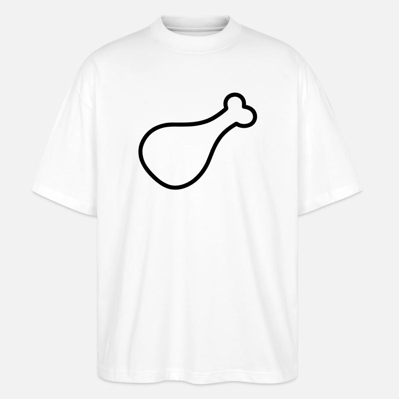 Hühnerschenkel - Stanley/Stella Oversized Unisex Bio T-Shirt Blaster 2.0 - Weiß