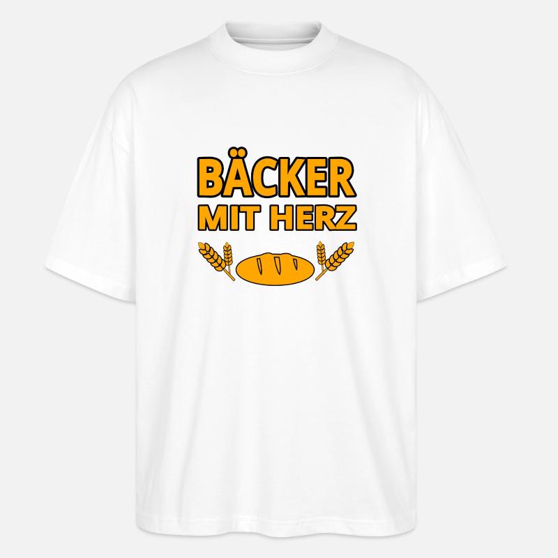 Bäcker - Stanley/Stella Oversized Unisex Bio T-Shirt Blaster 2.0 - Weiß