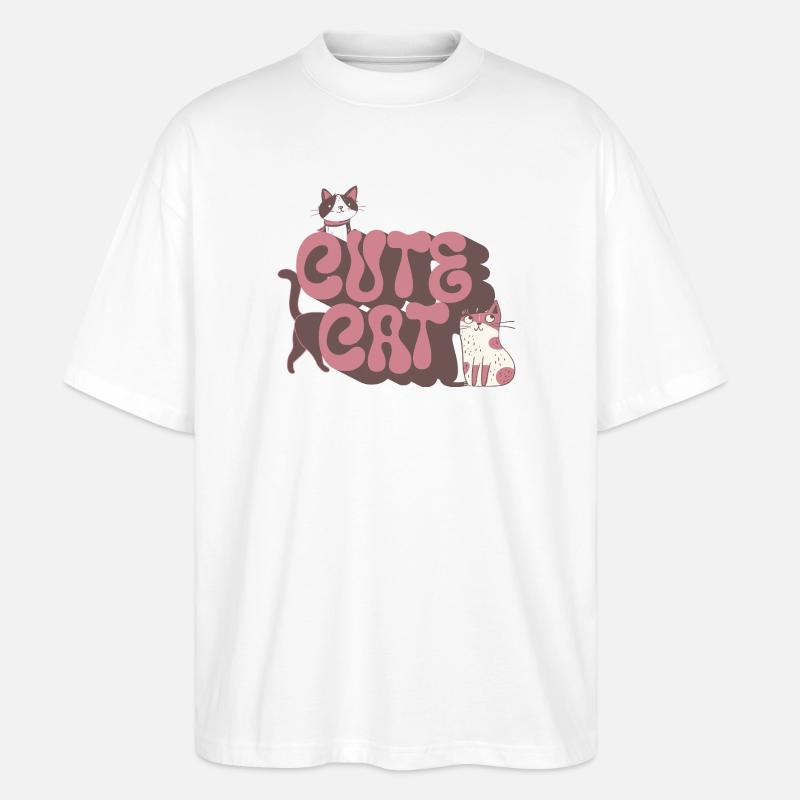 Cute Cat - Stanley/Stella Oversized Unisex Bio T-Shirt Blaster 2.0 - Weiß