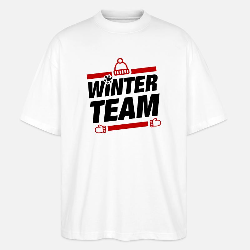 Winter Team Winterlich - Stanley/Stella Oversized Unisex Bio T-Shirt Blaster 2.0 - Weiß