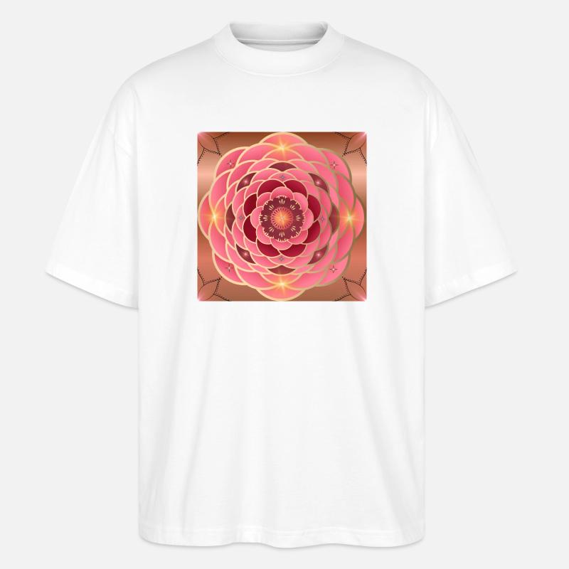 Hell goldene roséfarbene Mandalas - Stanley/Stella Oversized Unisex Bio T-Shirt Blaster 2.0 - Weiß