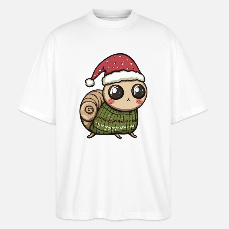 Noël de Noël Escargot - T-shirt bio Blaster 2.0 coupe oversize Stanley/Stella Unisexe - blanc