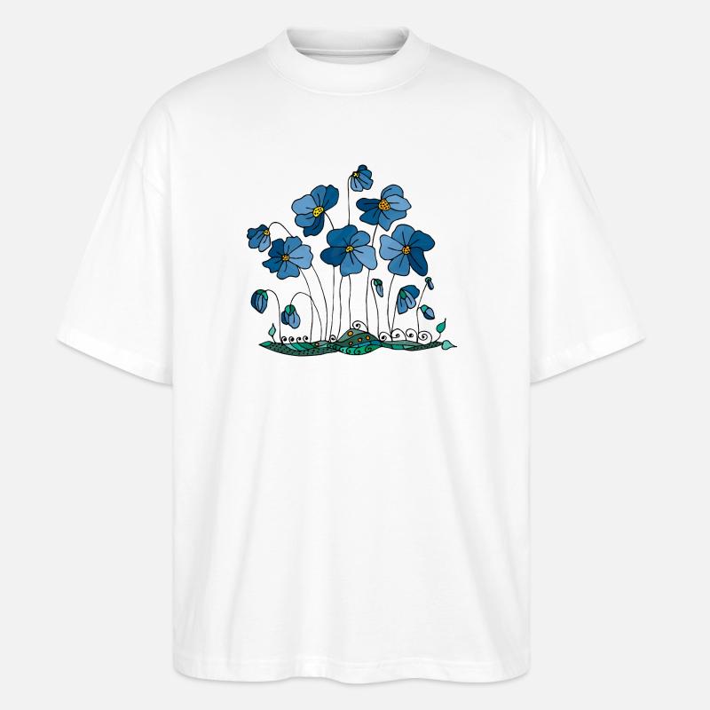 Blumen - Stanley/Stella Oversized Unisex Bio T-Shirt Blaster 2.0 - Weiß