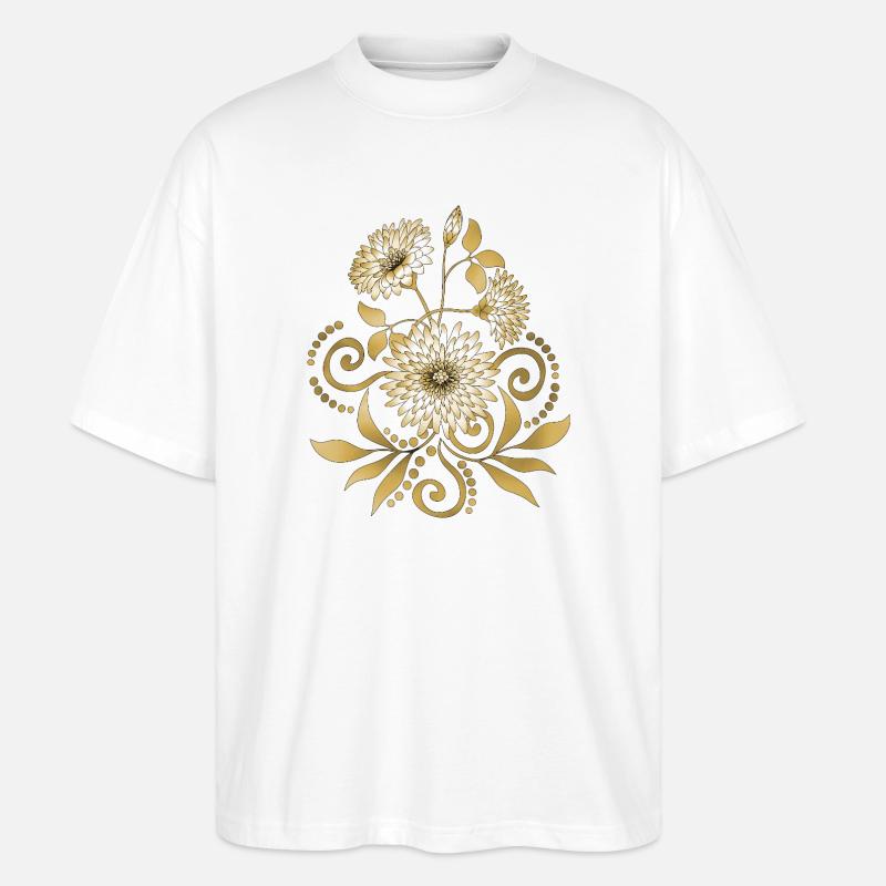 Blumen - Stanley/Stella Oversized Unisex Bio T-Shirt Blaster 2.0 - Weiß