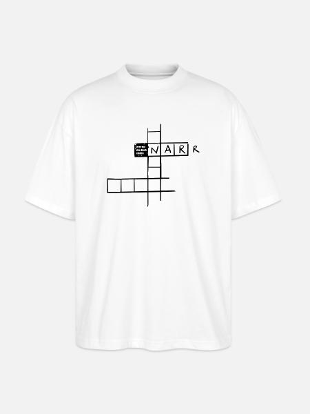 Lunatic with 3 letters - Stanley/Stella Oversized Unisex Organic T-shirt Blaster 2.0 - white