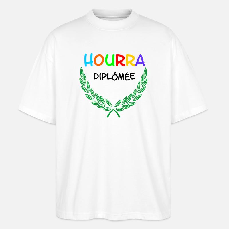 HOURRA Diplômée - Stanley/Stella Oversized Unisex Bio T-Shirt Blaster 2.0 - Weiß