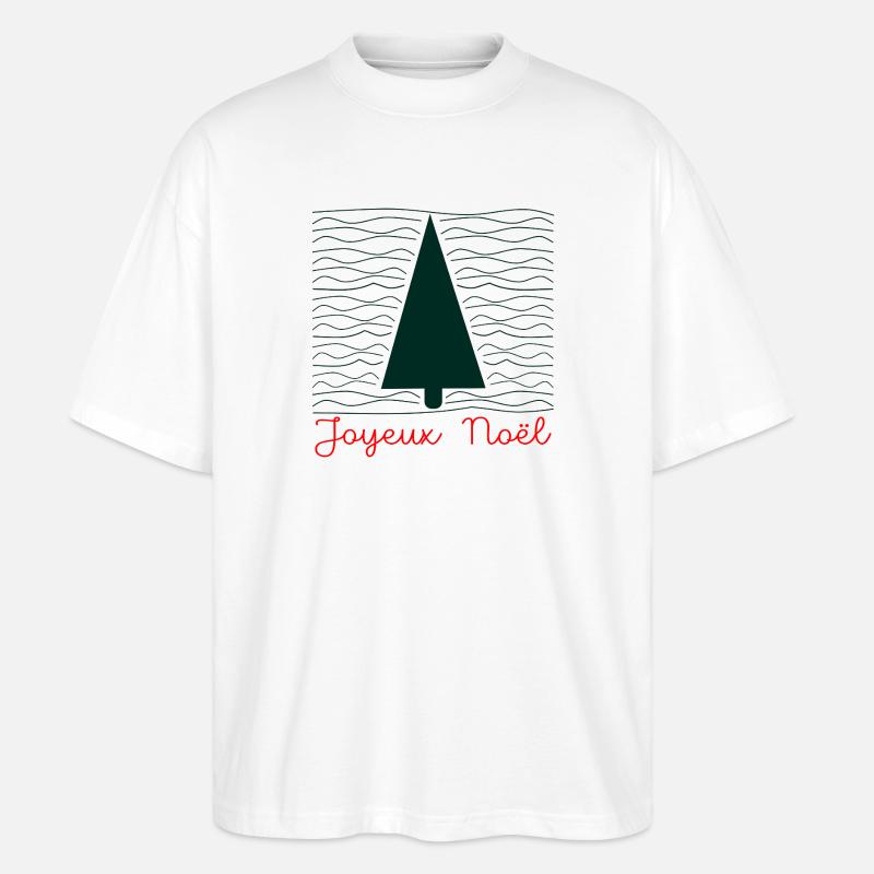 Weihnachtsbaum – Minimalistisch - Stanley/Stella Oversized Unisex Bio T-Shirt Blaster 2.0 - Weiß
