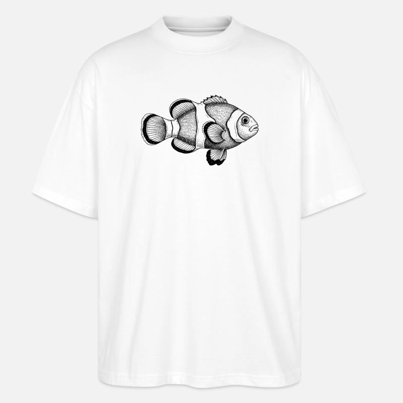 Clownfisch - Stanley/Stella Oversized Unisex Bio T-Shirt Blaster 2.0 - Weiß