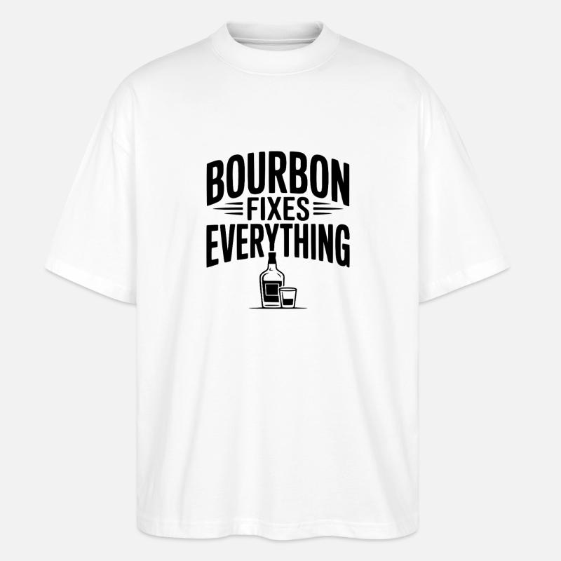 Bourbon repariert alles - Stanley/Stella Oversized Unisex Bio T-Shirt Blaster 2.0 - Weiß