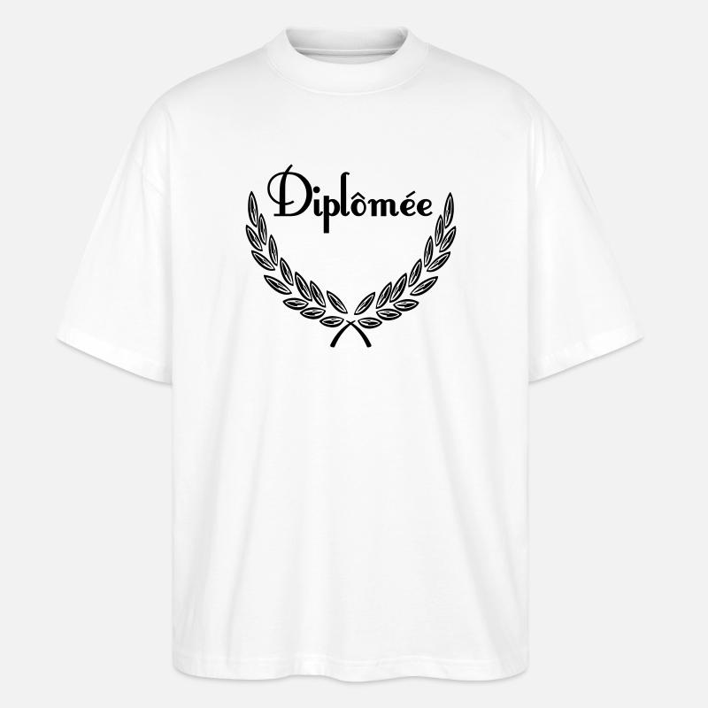 Diplômée – Couronne de Laurier - Stanley/Stella Oversized Unisex Bio T-Shirt Blaster 2.0 - Weiß