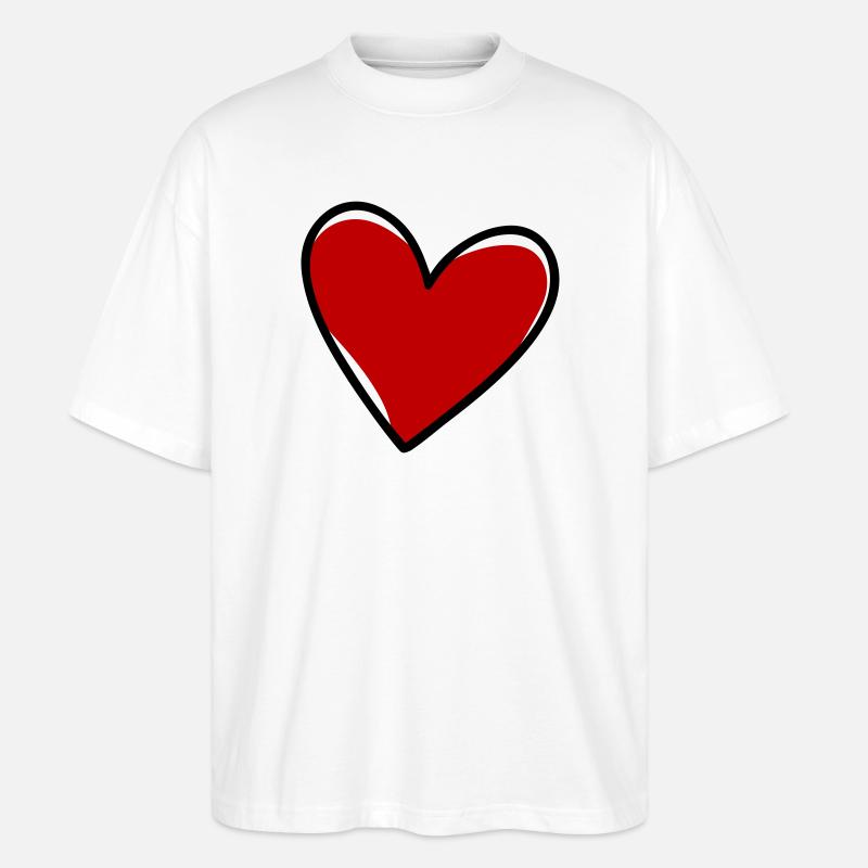 Herzen Liebe Symbol - Stanley/Stella Oversized Unisex Bio T-Shirt Blaster 2.0 - Weiß