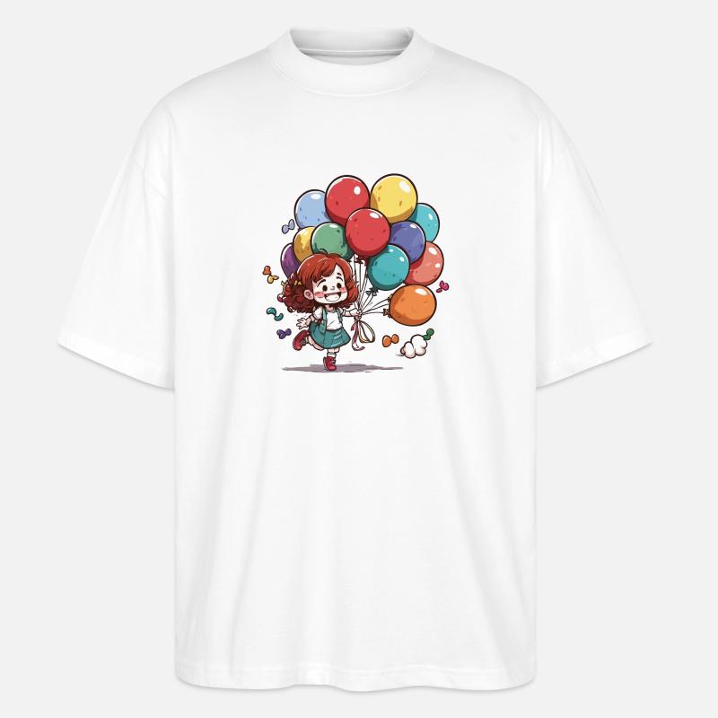 Ballonparade Mädchen - Stanley/Stella Oversized Unisex Bio T-Shirt Blaster 2.0 - Weiß