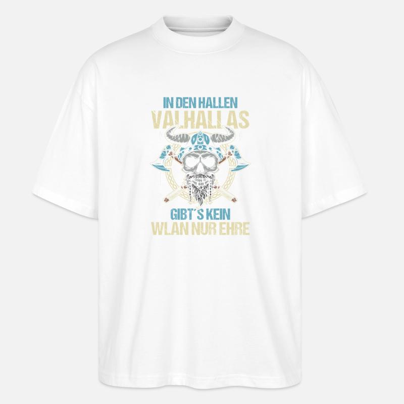 Mittelalter Schildwall Mittelaltermarkt Wikinger - Stanley/Stella Oversized Unisex Bio T-Shirt Blaster 2.0 - Weiß