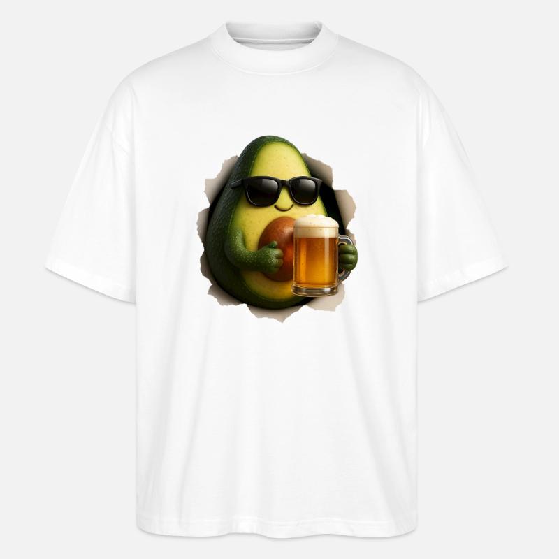 Avocado Bier - Stanley/Stella Oversized Unisex Bio T-Shirt Blaster 2.0 - Weiß