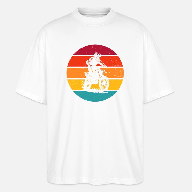 Charakterstarkes Motocross Design - Stanley/Stella Oversized Unisex Bio T-Shirt Blaster 2.0 - Weiß