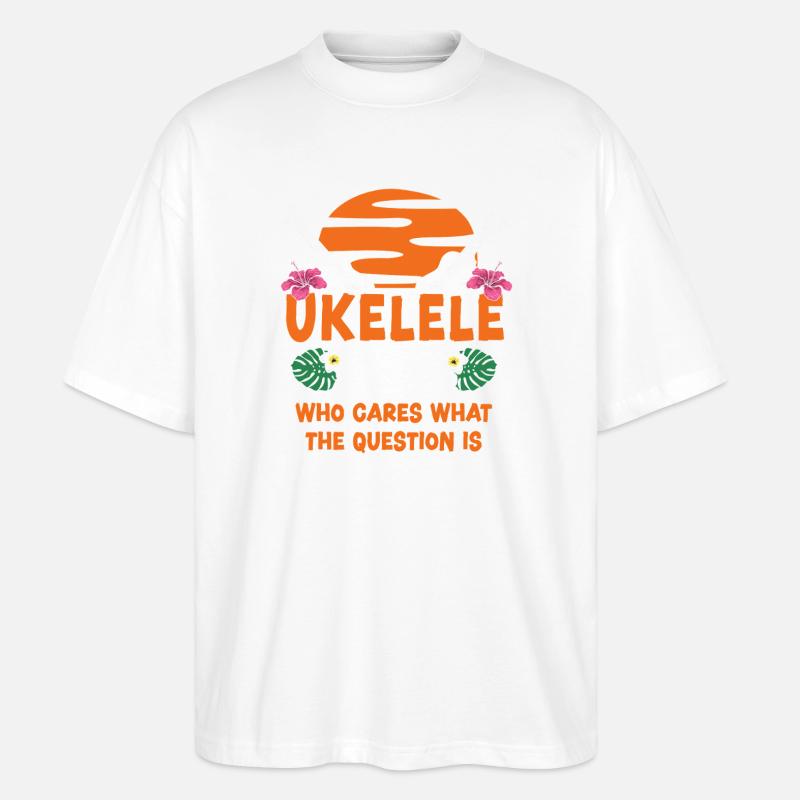 Ukulélé hawaïen ukélé ukulélé est - T-shirt bio Blaster 2.0 coupe oversize Stanley/Stella Unisexe - blanc