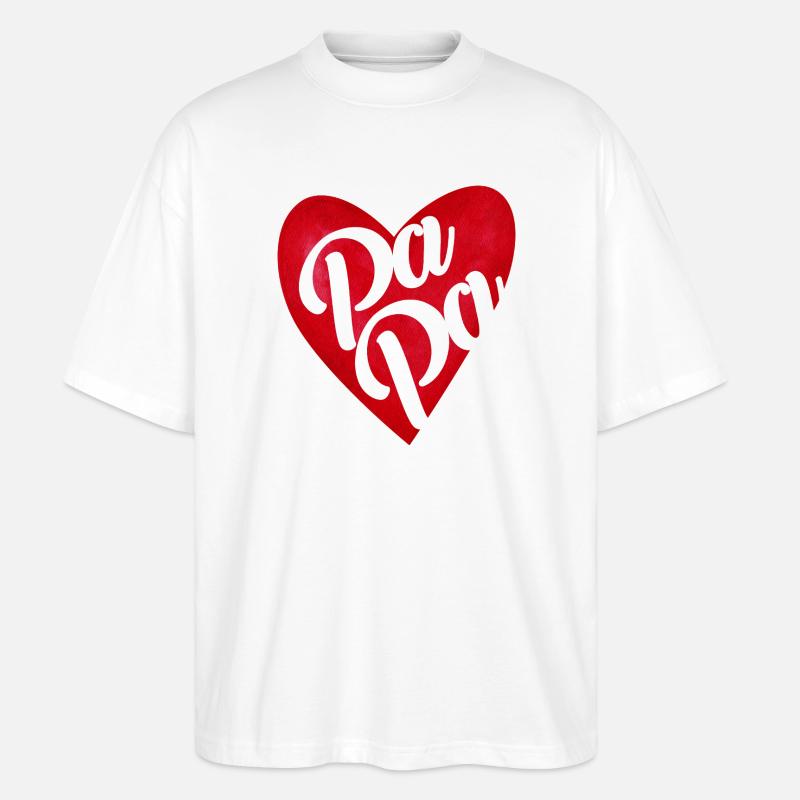 Red Heart Dad – Papa-Geschenk - Stanley/Stella Oversized Unisex Bio T-Shirt Blaster 2.0 - Weiß